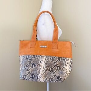 Isabella’s Journey Faux Suede and Snakeskin Tote